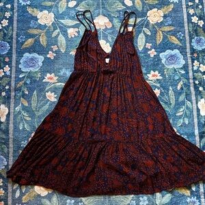 O'Neill Burgundy and Navy Mini Dress